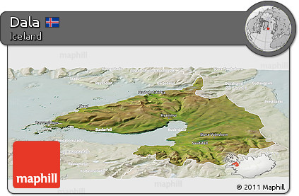 Satellite Panoramic Map of Dala, lighten