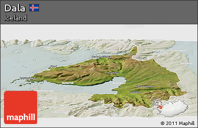 Satellite Panoramic Map of Dala, lighten