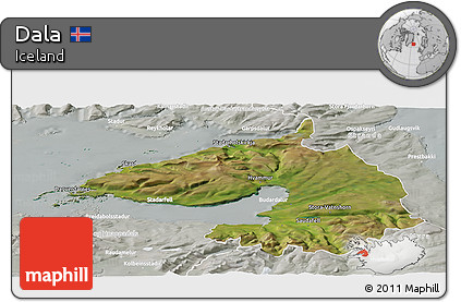 Satellite Panoramic Map of Dala, lighten, semi-desaturated
