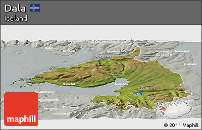 Satellite Panoramic Map of Dala, lighten, semi-desaturated