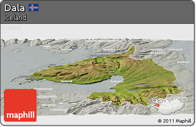 Satellite Panoramic Map of Dala, lighten, semi-desaturated