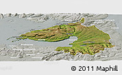 Satellite Panoramic Map of Dala, lighten, semi-desaturated