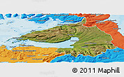 Satellite Panoramic Map of Dala, political outside