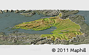 Satellite Panoramic Map of Dala, semi-desaturated