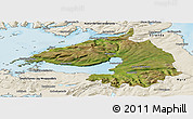 Satellite Panoramic Map of Dala, shaded relief outside