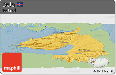 Savanna Style Panoramic Map of Dala, single color outside