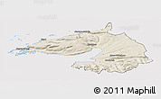 Shaded Relief Panoramic Map of Dala, cropped outside