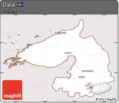 Classic Style Simple Map of Dala, cropped outside