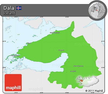 Political Simple Map of Dala, single color outside