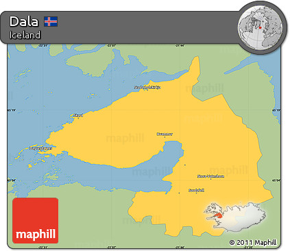 Savanna Style Simple Map of Dala, single color outside