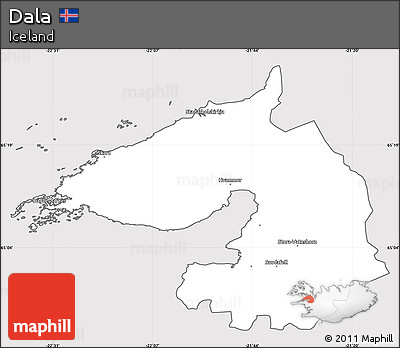 Silver Style Simple Map of Dala, cropped outside