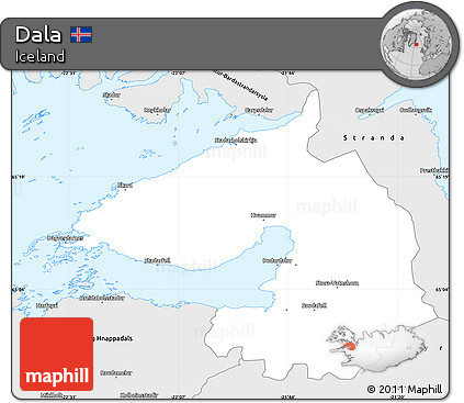 Silver Style Simple Map of Dala