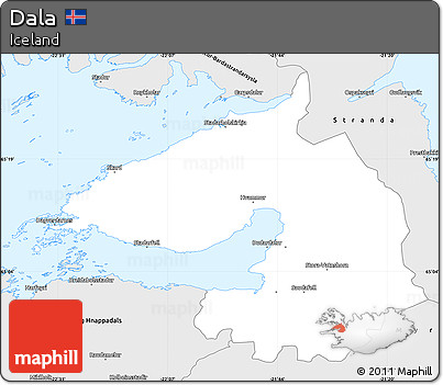 Silver Style Simple Map of Dala