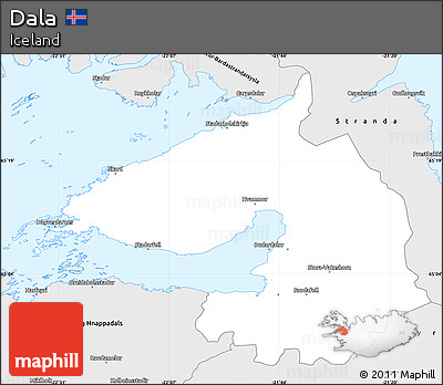 Silver Style Simple Map of Dala