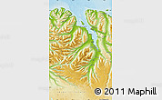 Physical Map of Eyjafjardarsýsla
