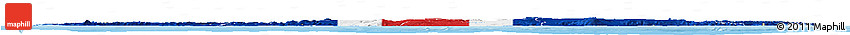Flag Horizon Map of Iceland, shaded relief outside, flag aligned to the middle