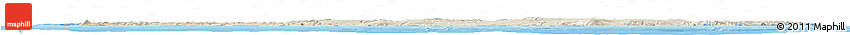 Shaded Relief Horizon Map of Iceland, physical outside
