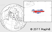 Flag Location Map of Iceland, blank outside