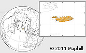 Political Location Map of Iceland, blank outside