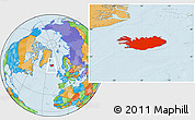 Political Location Map of Iceland