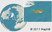 Satellite Location Map of Iceland, lighten, land only