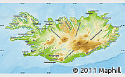 Physical Map of Iceland, darken, land only