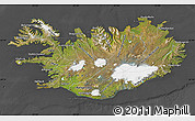 Satellite Map of Iceland, darken, desaturated