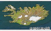 Satellite Map of Iceland, darken