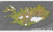 Satellite Map of Iceland, desaturated