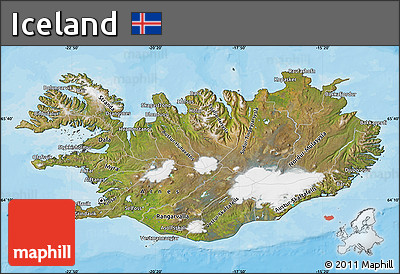 Satellite Map of Iceland, political outside