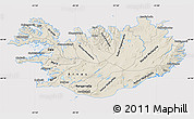 Shaded Relief Map of Iceland, cropped outside