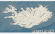 Shaded Relief Map of Iceland, darken