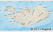Shaded Relief Map of Iceland, lighten, land only
