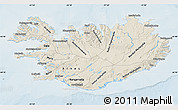 Shaded Relief Map of Iceland, lighten