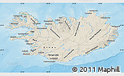 Shaded Relief Map of Iceland, physical outside