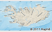 Shaded Relief Map of Iceland, satellite outside, shaded relief sea