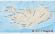 Shaded Relief Map of Iceland, single color outside