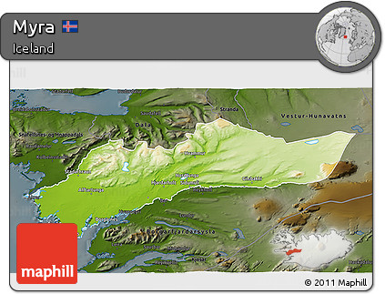 Physical 3D Map of Myra, darken