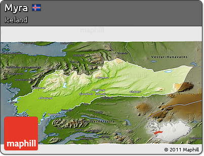 Physical 3D Map of Myra, darken