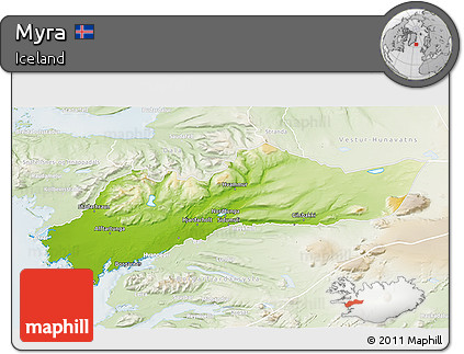 Physical 3D Map of Myra, lighten