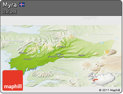 Physical 3D Map of Myra, lighten
