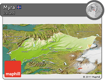 Physical 3D Map of Myra, satellite outside