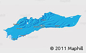 Political 3D Map of Myra, cropped outside