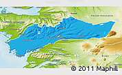 Political 3D Map of Myra, physical outside