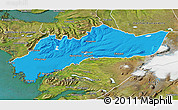 Political 3D Map of Myra, satellite outside