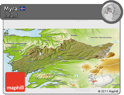 Satellite 3D Map of Myra, physical outside