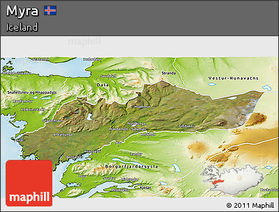 Satellite 3D Map of Myra, physical outside
