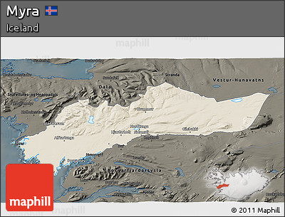 Shaded Relief 3D Map of Myra, darken