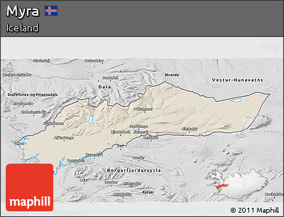 Shaded Relief 3D Map of Myra, desaturated