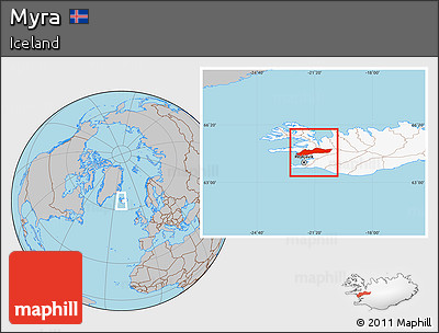 Gray Location Map of Myra, highlighted country
